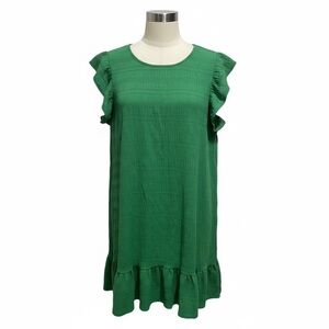 SHEIN Emerald Ruffle Sleeve Mini Dress